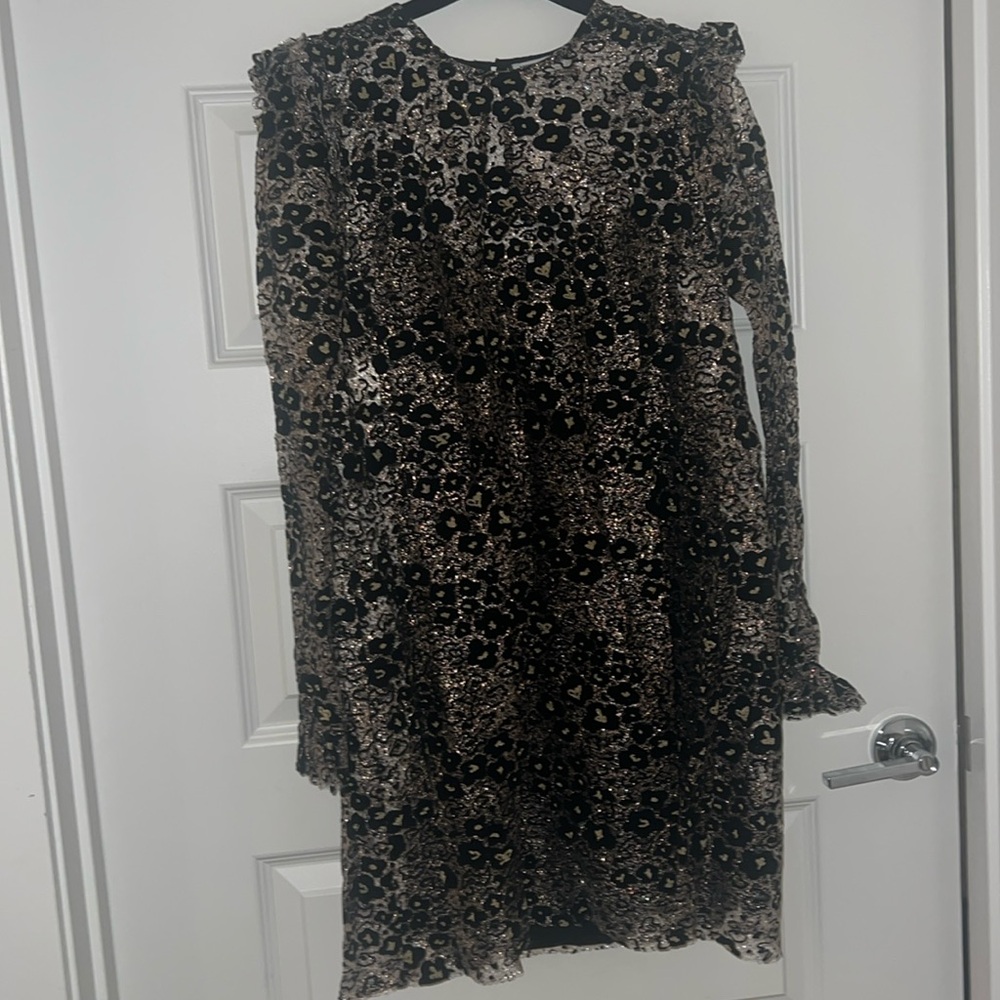 Opening ceremony black and gold cocktail dress with black slip included